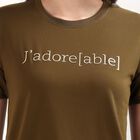 Women's Olive Cotton Round Neck Casual T-Shirt, Olive, small