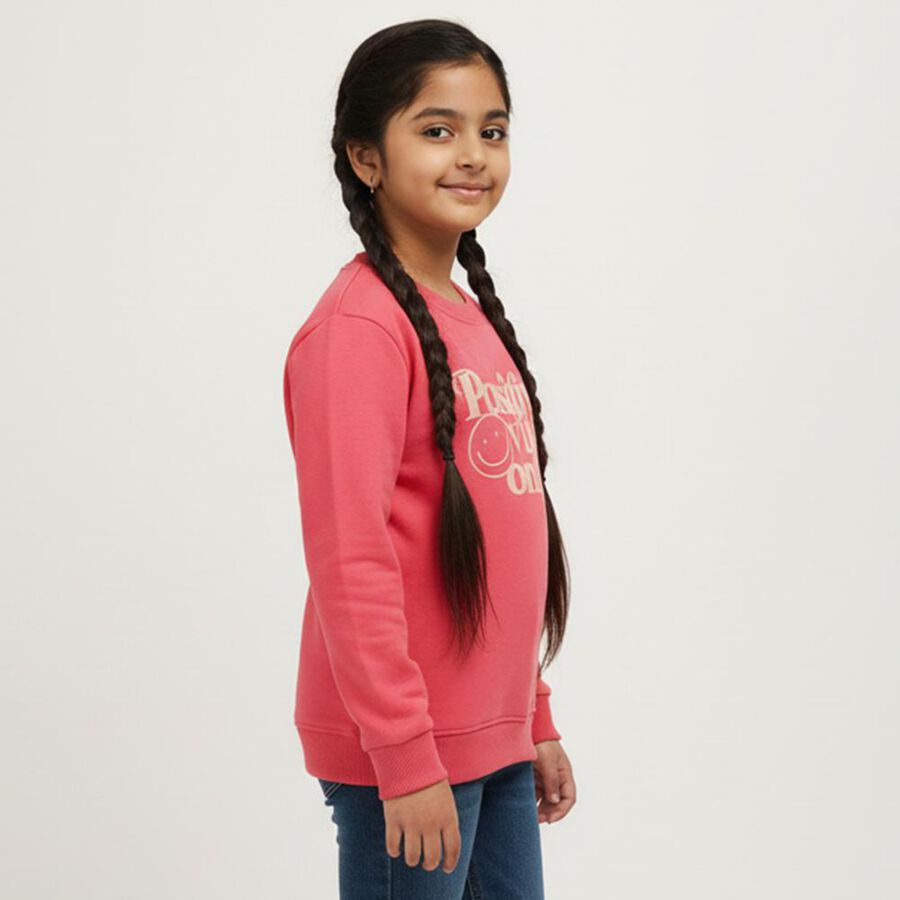 Girls' Sweatshirt, Coral, large image number null