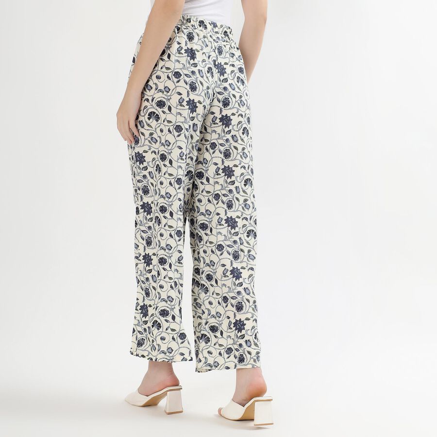 Women's Off-White Floral Printed Wide-Leg Palazzos, Off White, large image number null