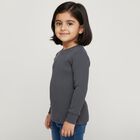 Girls Midnight Navy Blue Round Neck Thermal, Melange Blue, small image number null