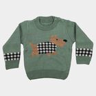 Infants Green Crew Neck Pullover, हल्का हरा, small