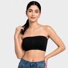 Women's Black Strapless Tube Bra, काला, small