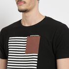 Men's Round Neck Half Sleeves T-Shirt , Black, small