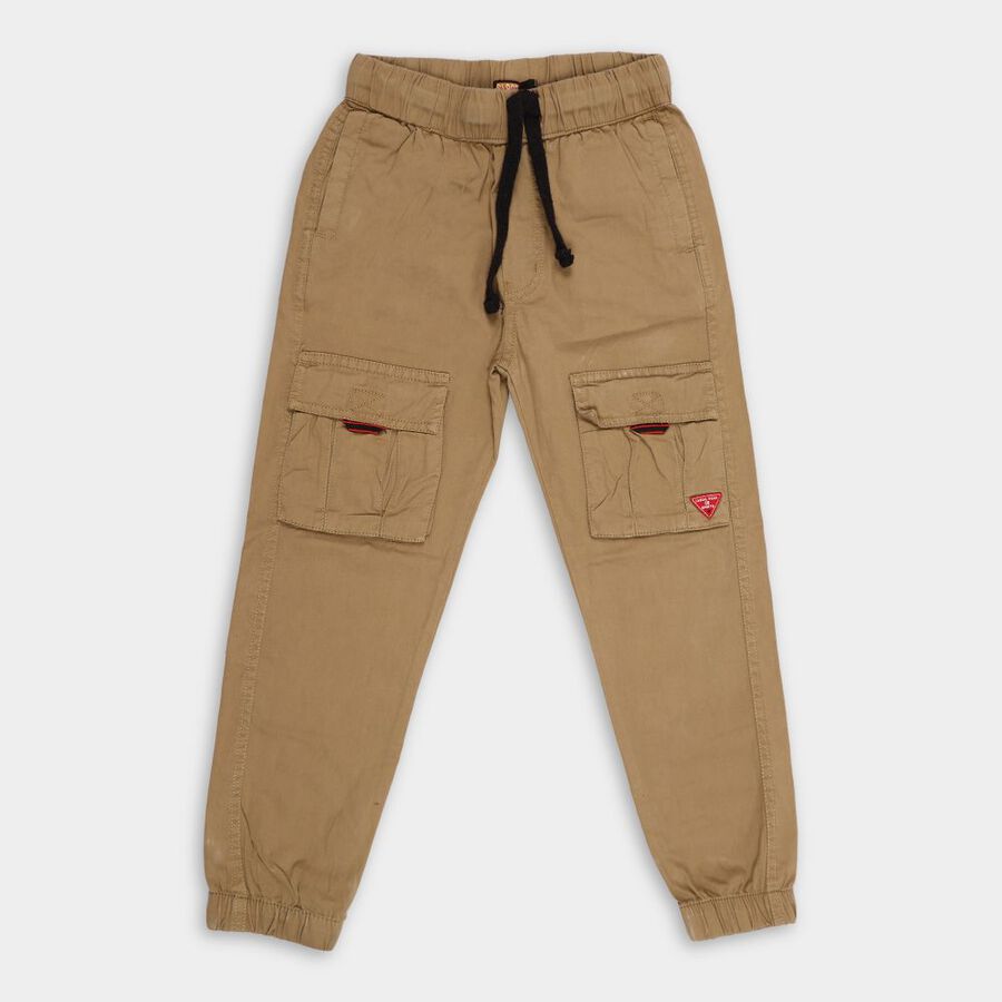Boys' Cotton Trousers, ओलिव, large image number null