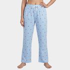 Women's Navy Blue Regular-Fit Solid Pyjama, Light Blue, small