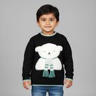 Infants Jet Black Crew Neck Classic Pullover, काला, small image number null