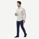 Men's White Cotton Long Sleeves Spread Collar Regular Fit Casual Shirt, सफ़ेद, small