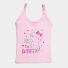 Girls Cotton Printed Vest, Light Pink, small image number null