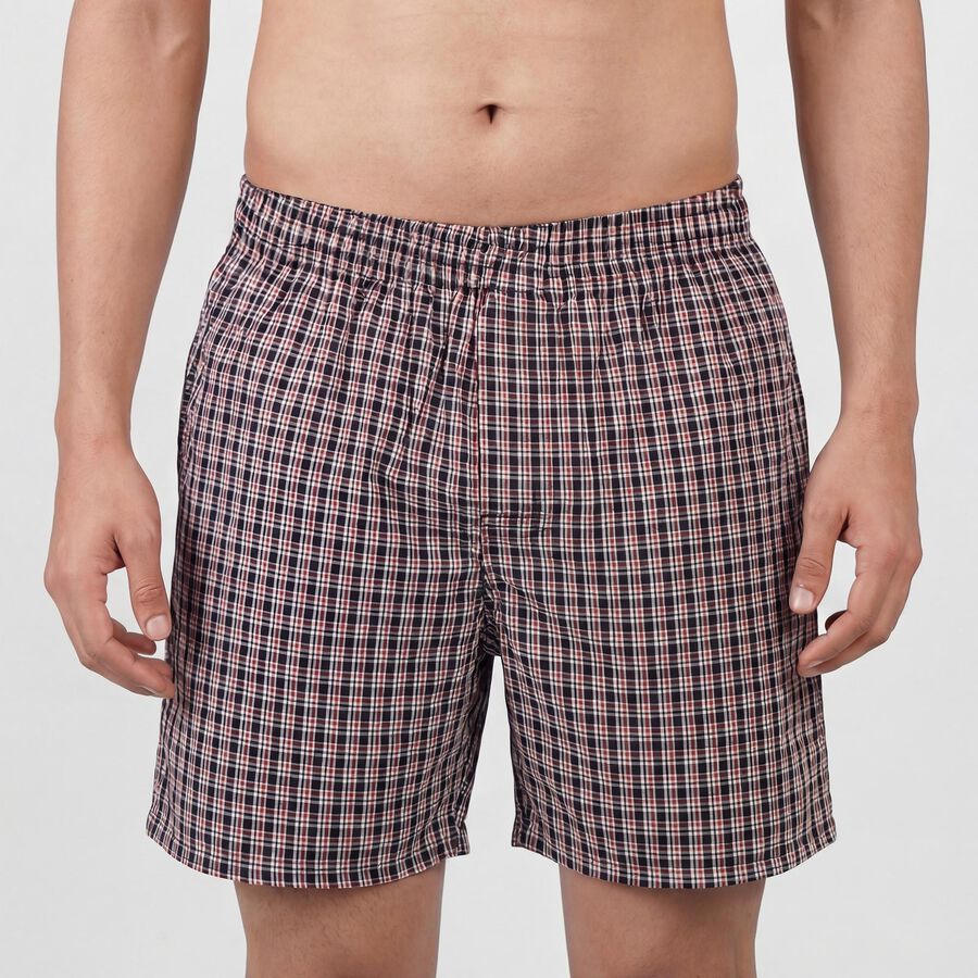 Men's Black Regular Fit Solid Boxers, काला, large