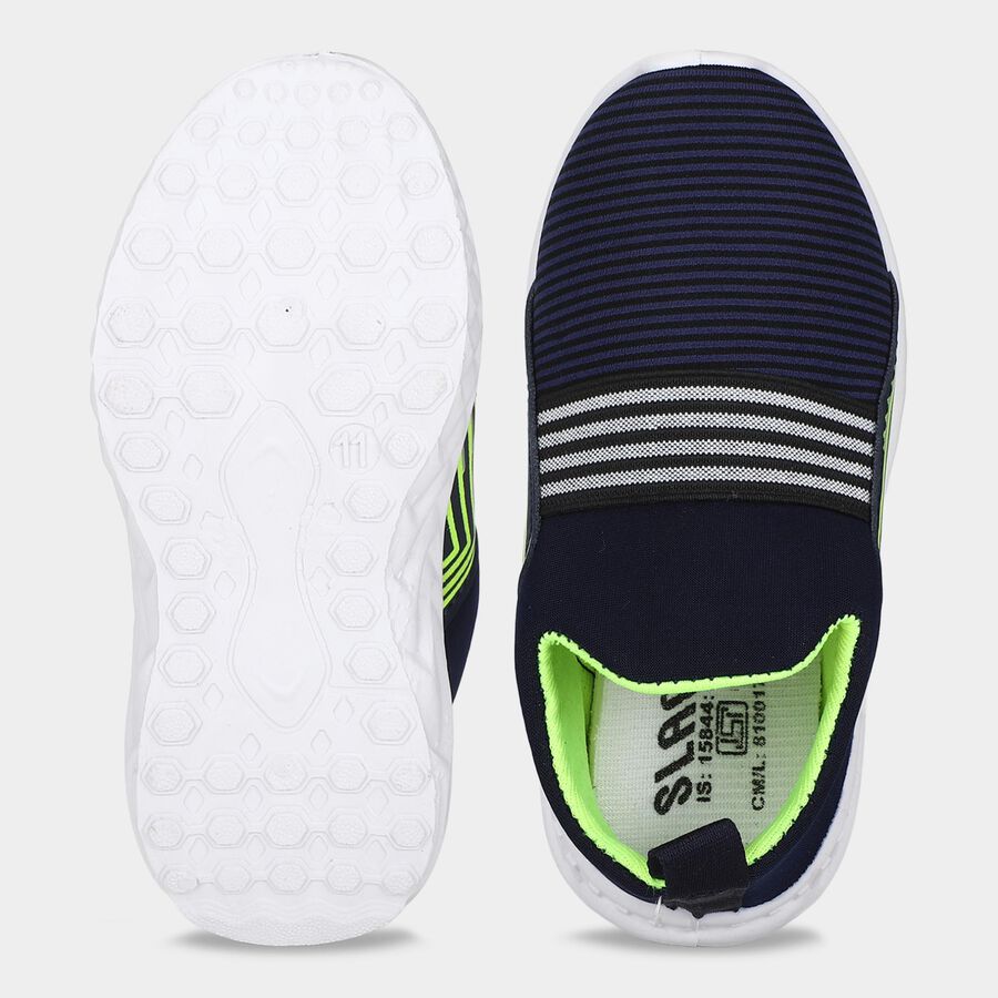 Boys' Navy Blue Slip-On Sneakers, नीला, large