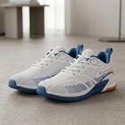 Men's White Lace-Up Sneakers, सफ़ेद, small
