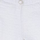 Girls' Off White Elastic Waist Comfortable Trousers, ऑफ व्हाइट, small