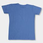 Boys Muted Steel Blue Cotton Round Neck Half Sleeve T-Shirt, Mid Blue, small image number null