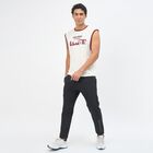 Men's Jet Black Slim Fit Reflective Striped Track Pants, Black, small