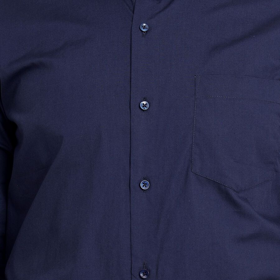 Men's 100% Cotton Formal Shirt, Navy Blue, large image number null