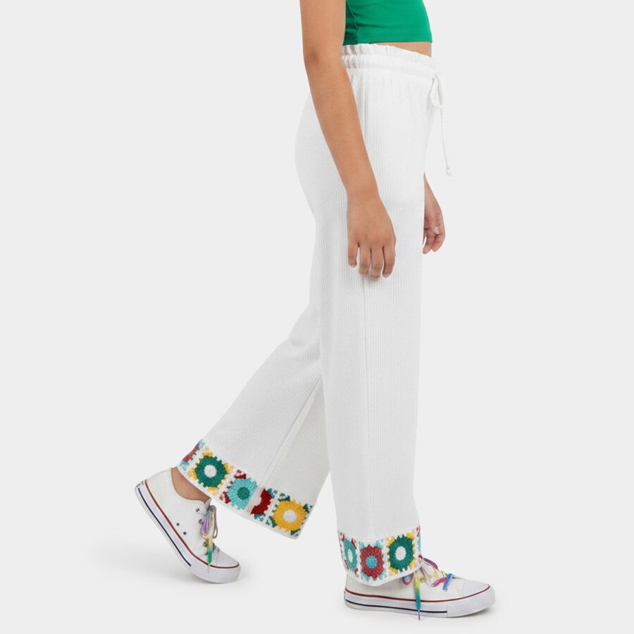 Girls' Trouser, सफ़ेद, large