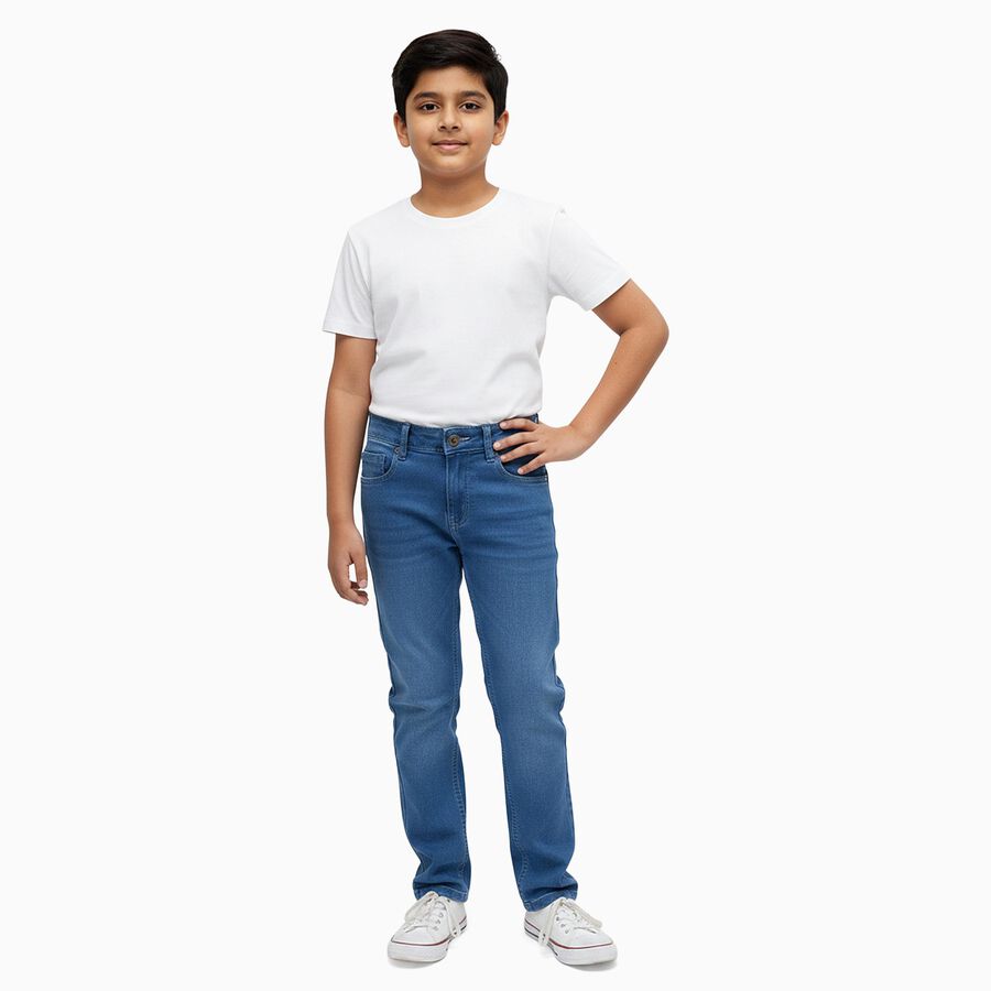 Boys' Jeans, मध्यम नीला, large image number null