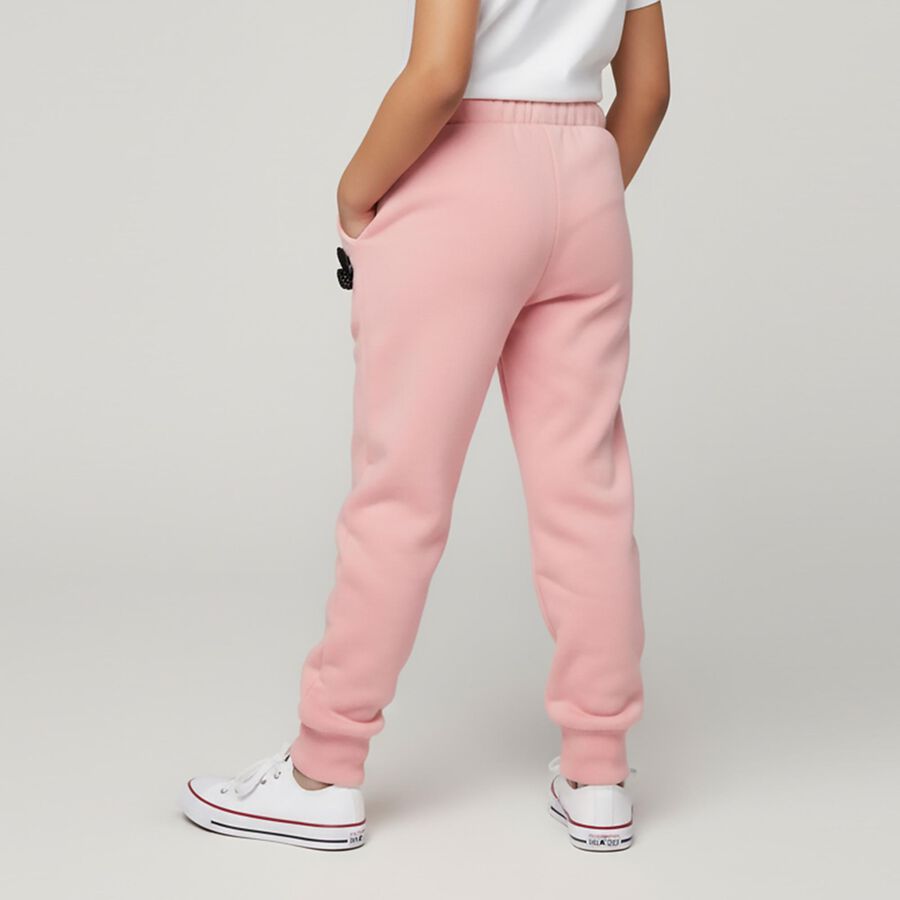 Girls' Light Pink Bunny Printed Elastic Waist Pyjama, हल्का गुलाबी, large image number null