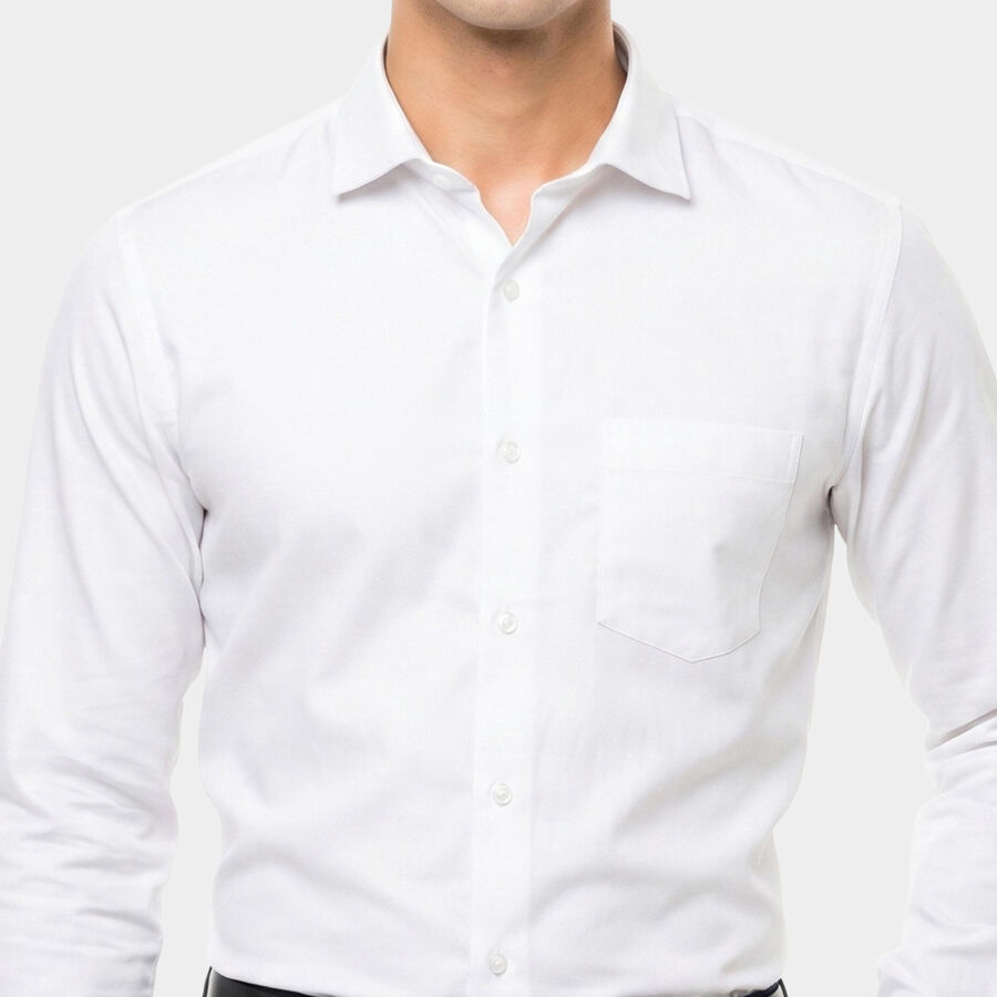 Men's White Formal Shirt, सफ़ेद, large