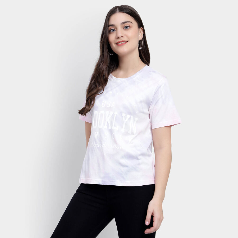 Cotton Round Neck T-Shirt, Lilac, large image number null