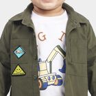 Infant Boys' Olive Green Cotton Spread Collar Utility Shirt, Olive, small