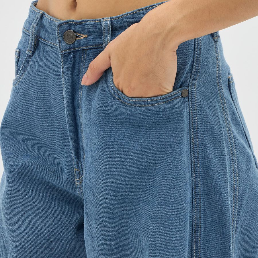 Women's Bleached Blue Regular Fit High-Rise Jeans, Light Blue, large image number null
