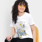 Cotton Round Neck T-Shirt, White, small image number null