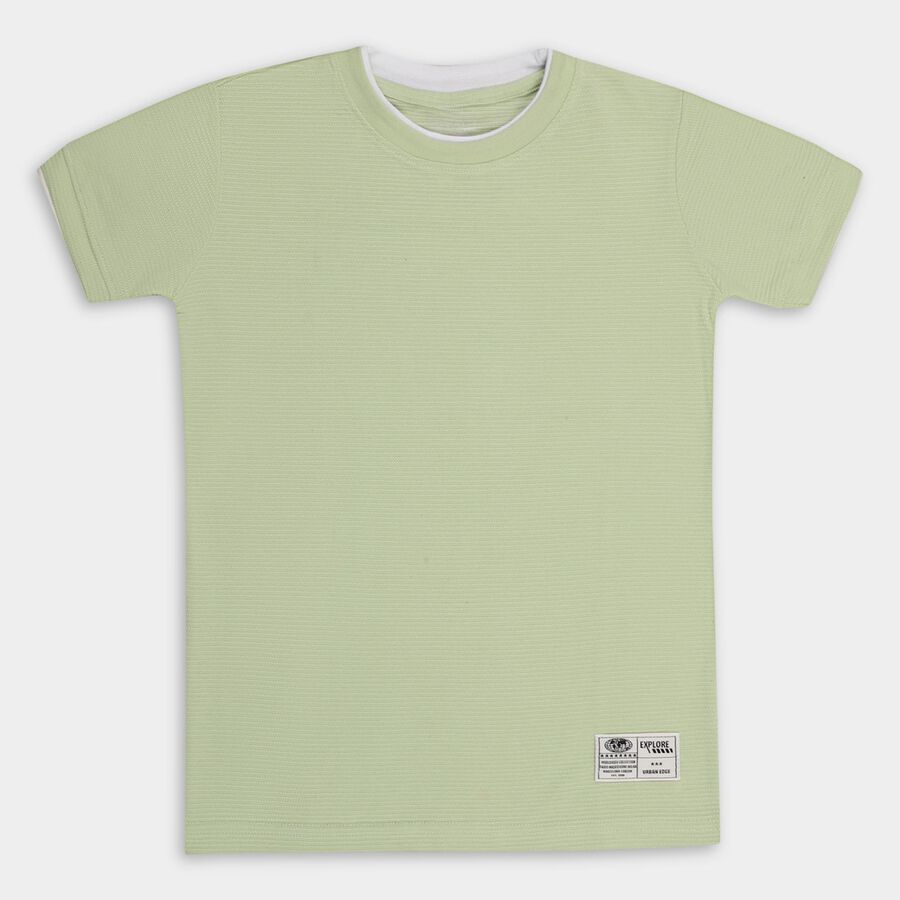 Boys' Half Sleeves T-Shirt , हल्का हरा, large image number null