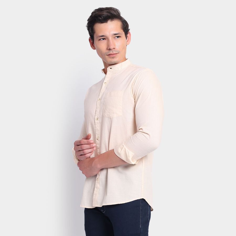 Men's100% Cotton Casual Shirt, Beige, large image number null
