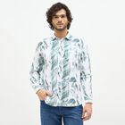 Men's Muted Sage Green Printed Classic Casual Shirt, Dark Green, small image number null