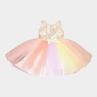 Girls Embellished Frock, Peach, small image number null