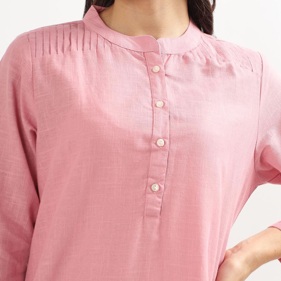 Unisex Purple Cotton Round Neck Solid Kurta, बैंगनी, large image number null