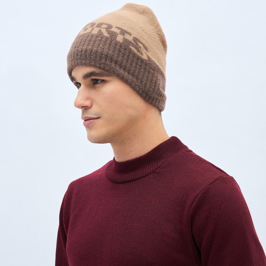 Men's Cap, भूरा, large image number null