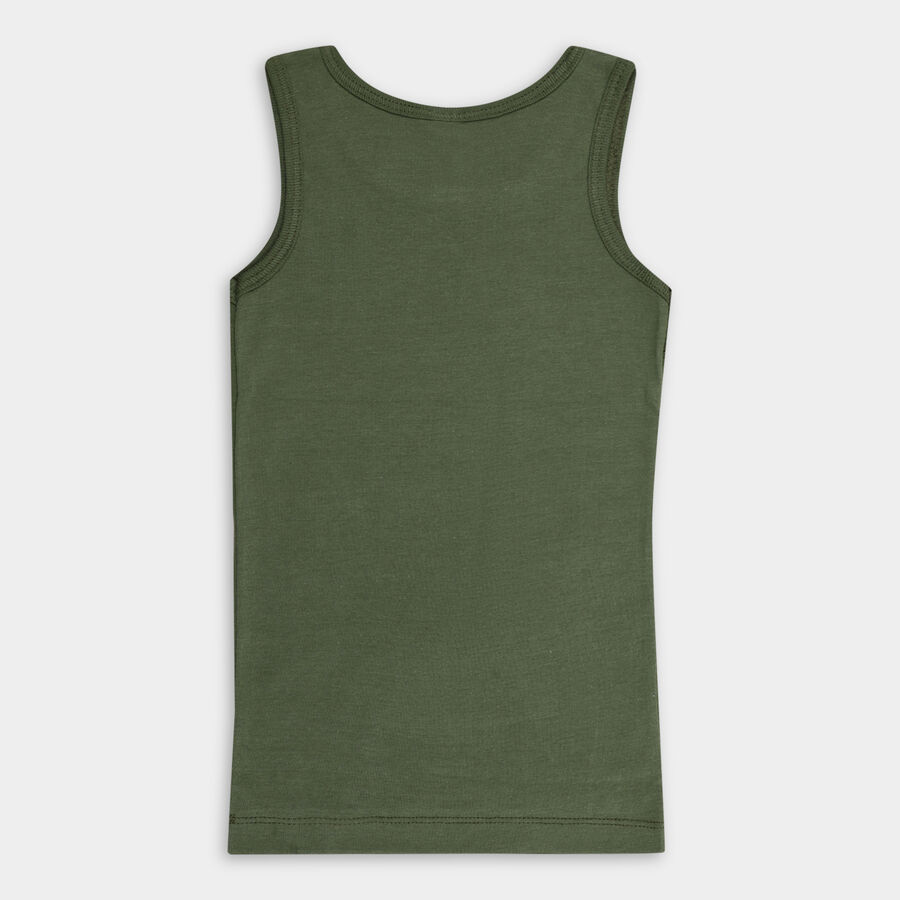 Boys' Cotton Vest, ओलिव, large image number null