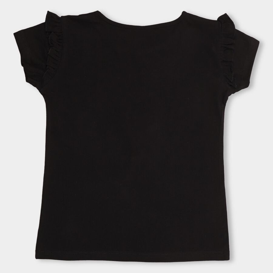 Girls' 100% Cotton T-Shirt , Black, large image number null