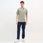 Men's Light Sage Green Polo Collar Casual T-Shirt, हल्का हरा, small