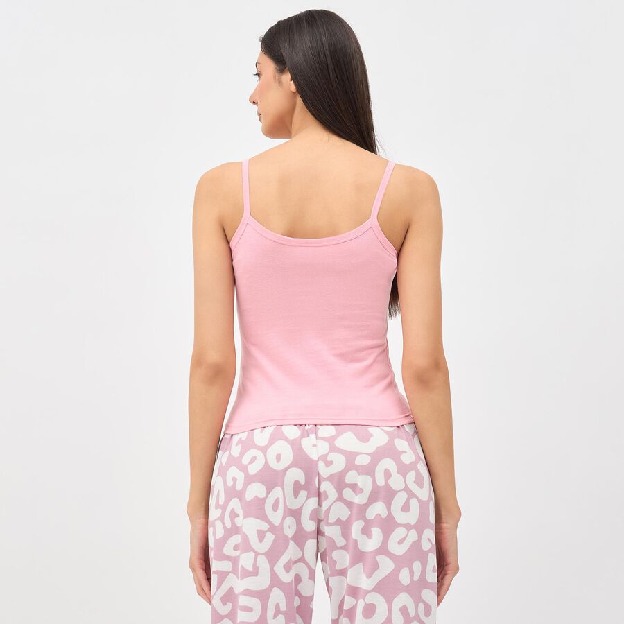 Women's Soft Pink Cotton Spaghetti Strap Slip, Pink, large image number null