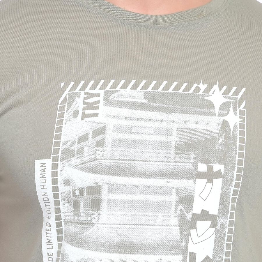 Men's Round Neck Half Sleeves T-Shirt , Light Green, large image number null