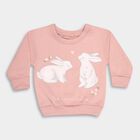 Infants Soft Dusty Pink Crew Neck Casual Sweatshirt, गुलाबी, small image number null