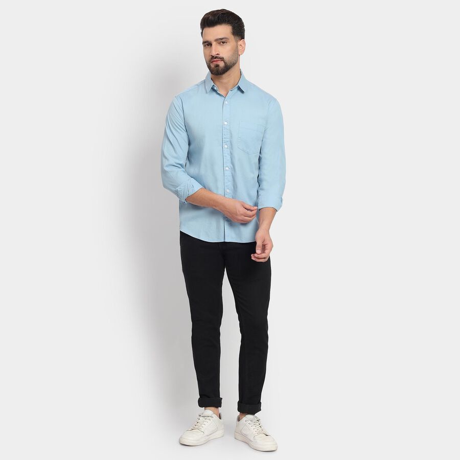 Men's 100% Cotton Casual Shirt , Light Blue, large image number null