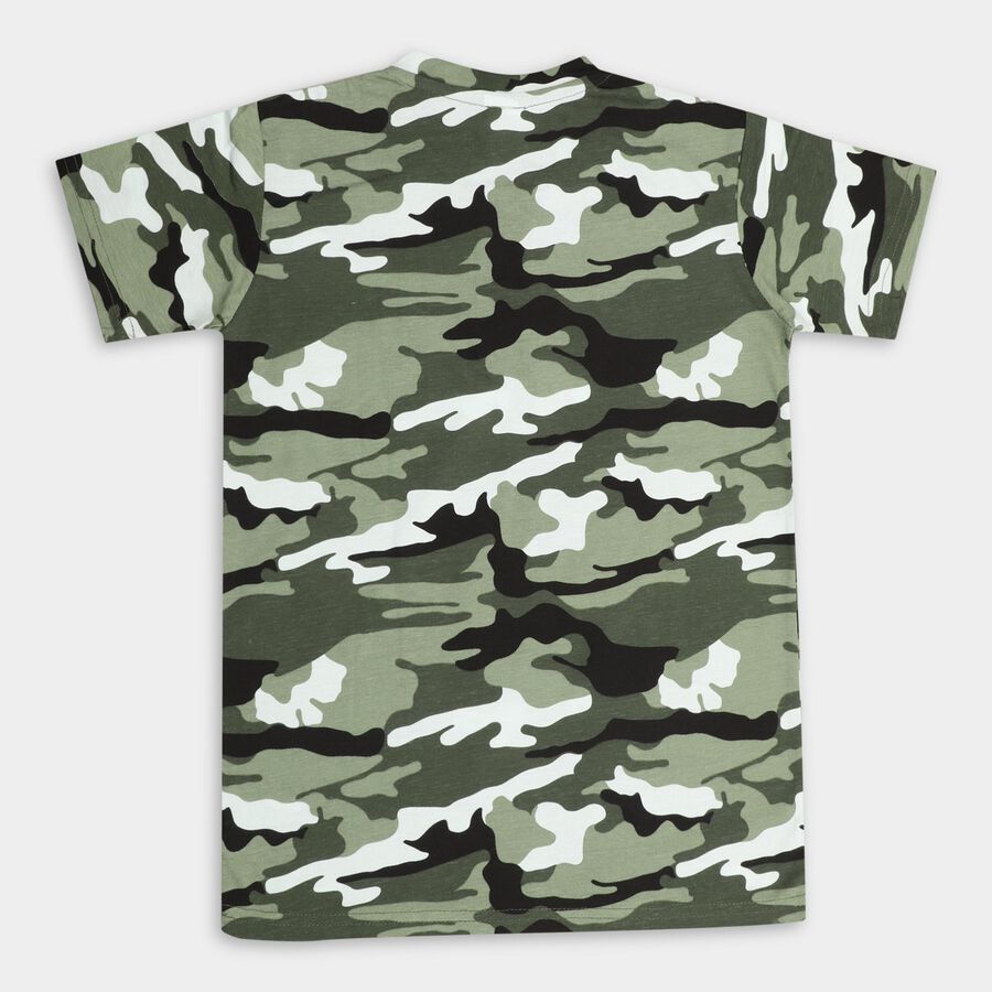 Boys' 100% Cotton Half Sleeves T-Shirt , Olive, large image number null