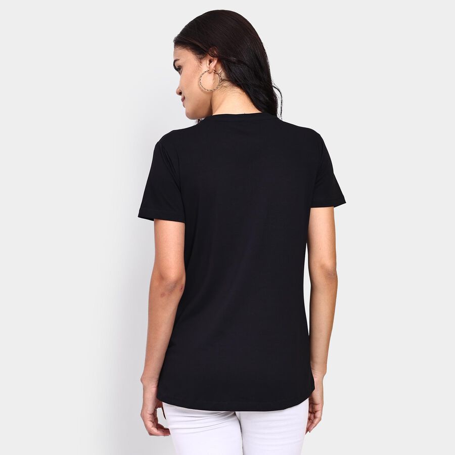 Ladies' Round Neck T-Shirt , Black, large image number null