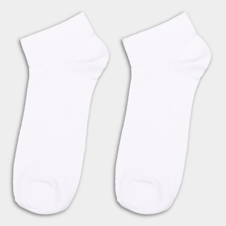 Men's Black, White and Grey Cotton Blend Ankle Socks, Black, large image number null
