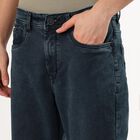 Men's Dark Blue Straight Fit Jeans, Dark Green, small