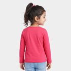 Girls Pink Round Neck Regular Top, गुलाबी, small