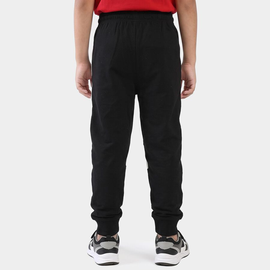 Boys' Black Colorblock Jogger Pyjama, काला, large