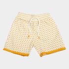 Girls White Regular Fit Printed Shorts, सफ़ेद, small
