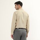 Men's Light Beige Classic Collar Formal Shirt, गहरा पीला, small