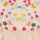 Girls' Light Peach Embroidered Cotton Casual Frock, Light Pink, small image number null