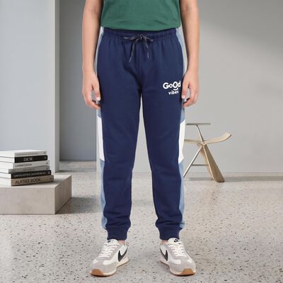 Boys' Navy Blue Jogger Graphic Printed Winter Pyjama